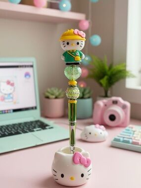 Hello Kitty Green & Yellow Desk Pen Kawaii